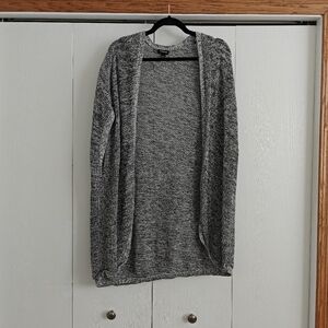 Women's Gray Open-Front Sweater Short Sleeve